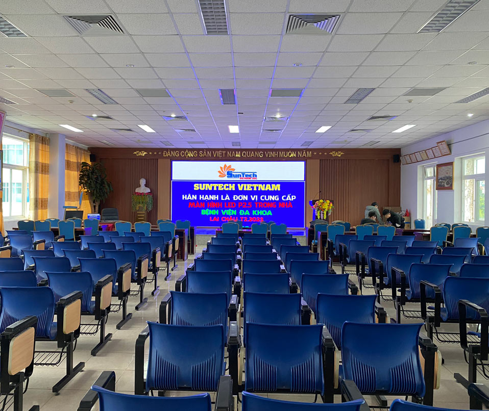 Lắp đặt màn hình LED bệnh viện đa khoa Lai Châu